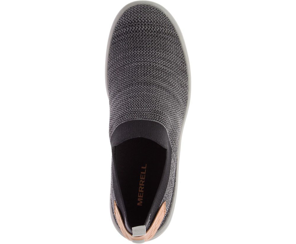 Merrell Slip Ons Black - Gridway Moc - Mens 04PWJFAHT